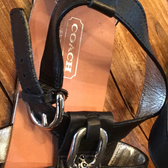 Authentic Coach Tesa Gladiator Style Leather Sandals w Silver Hardware Size 10 - Picture 9 of 16
